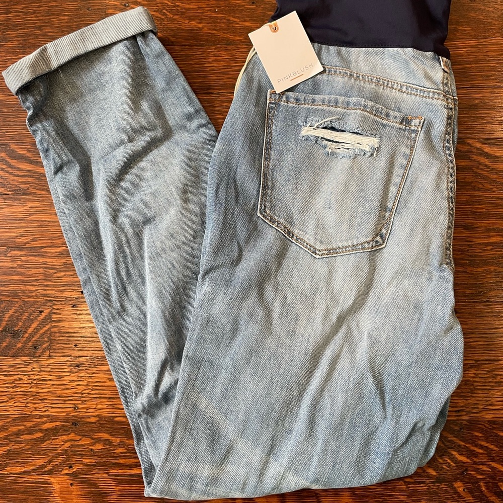 Pinkblush Distressed Maternity Boyfriend Jeans